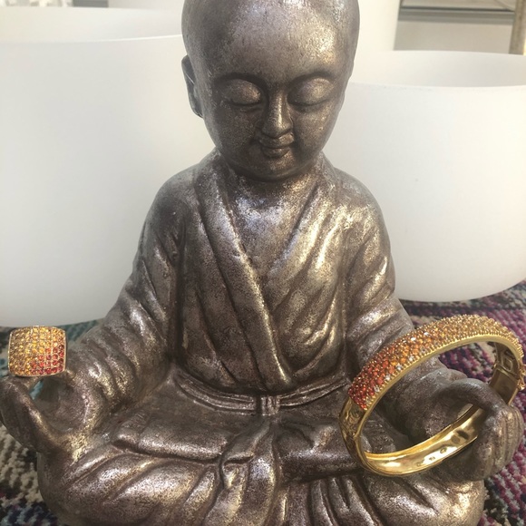 Gold Plated Sterling Silver Ombré bangle & ring - Picture 3 of 16